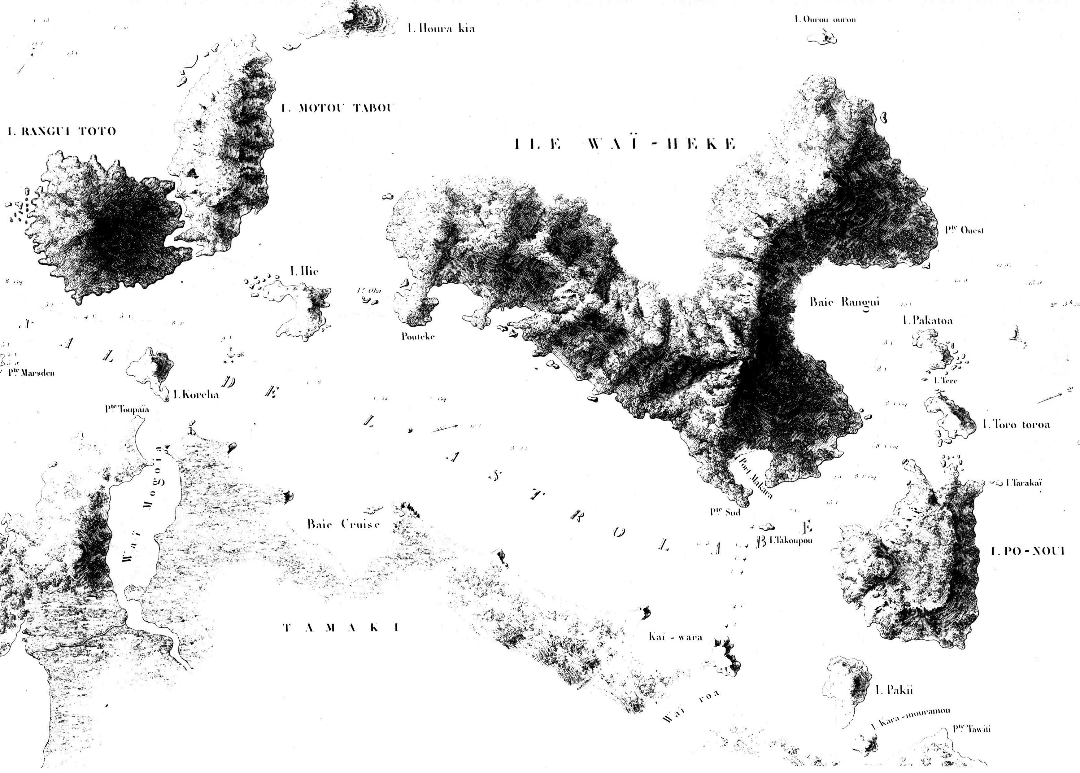 1827 map of Waiheke